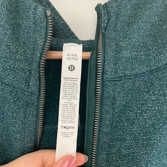 Lululemon Scuba Oversized Half Zip Hoodie Spark Storm Teal/Silver Size XL/XXL - Picture 3 of 8